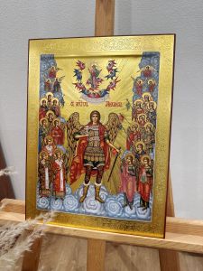 Рукописная икона Собор Архангела Михаила №11 (Размер 30х40 см)
