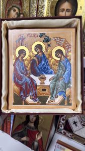 Рукописная икона Святая Троица Рублев №38 