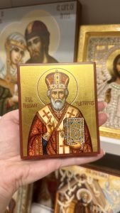 Рукописная икона Николай Чудотворец №207 