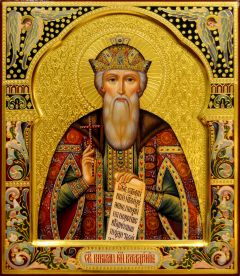 Рукописная икона Владимир Равноапостольный №41 (Размер 27х31 см)