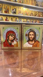 Рукописная венчальная пара со сканью №142 (Размер 17х21 см)