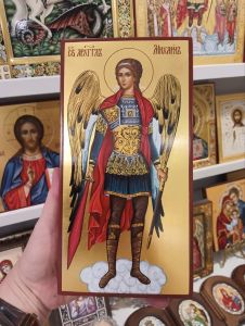 Рукописная икона Архангел Михаил №77 