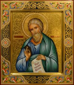 Рукописная икона Андрей Первозванный №64 (Размер 27х31 см)