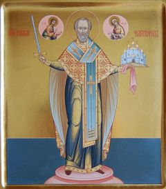 Рукописная икона Никола Можайский