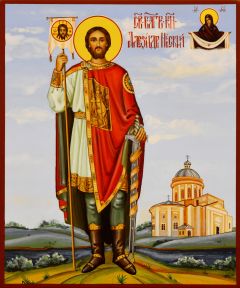 Рукописная икона Александр Невский 13 