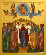 Рукописная икона Вознесение Господне