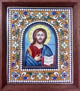 Икона из финифти Спас Вседержитель 2