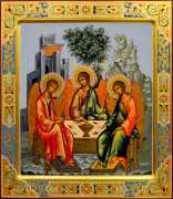 Рукописная икона Святая Троица 19