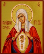 Рукописная икона Помощница в родах 5 