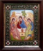 Икона из финифти Святая Троица 22 (Размер 10*12 см)