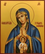Рукописная икона В Родах Помощница 7 