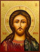Рукописная икона Спас Вседержитель с резьбой 47 (Размер 21*25 см)