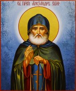 Рукописная икона Александр Свирский 7 