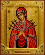 Рукописная икона Семистрельная 2 
