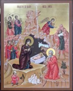 Рукописная икона Рождество Христово