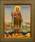 Рукописная икона Александр Невский №101 (Размер 27х31 см)