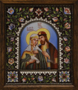 Икона из финифти Петр и Феврония 4 (Размер 14х16 см)
