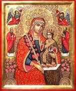 Рукописная икона Неувядаемая Роза