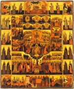 Рукописная икона Шестоднев