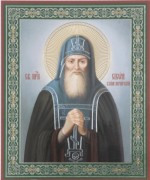Рукописная икона Сисой Печерский Схимник