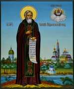 Рукописная икона Сергий Радонежский 3 (Размер 17*21 см)