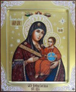 Рукописная икона Вифлеемская с резьбой 3