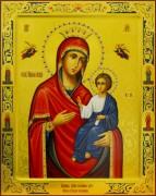 Рукописная Иверская икона с резьбой 9